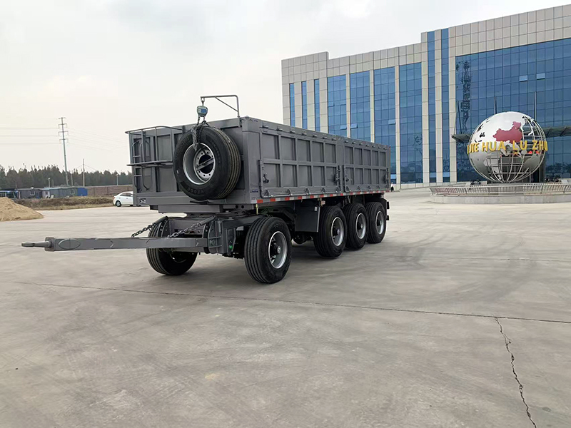 Conquering Kazakhstan cold weather environments: HUALU  Drawbar Dump  Tipper Semi Trailer Hydraulic System for Easy Dumping