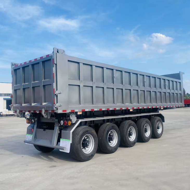 Hualu 5-Axle Side-Tipping Dump Semi-Trailer – Built for Guinea’s Mining & Infrastructure Transport
