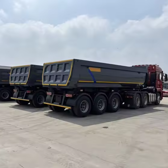 Unload 40% Faster Hualu Rear Dump Semi Trailer