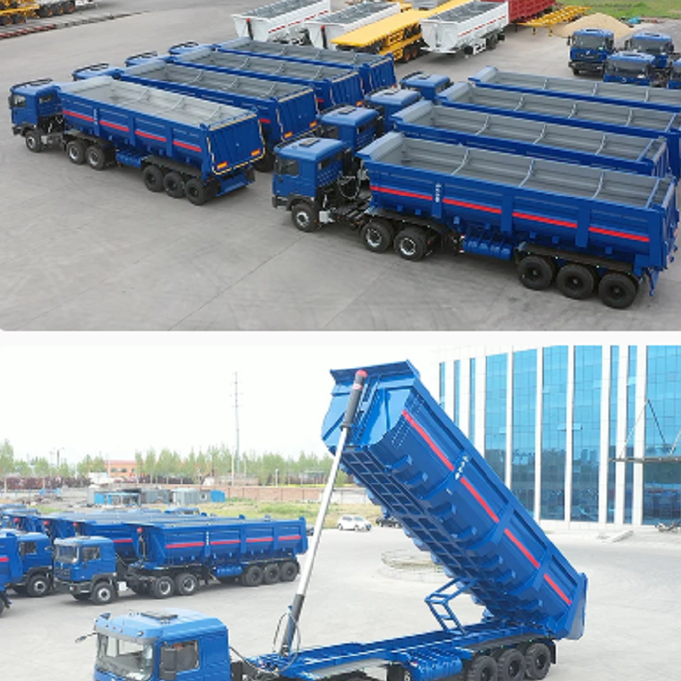 Vietnam, Meet Your Match: Hualu 3-Axle 60T Rear Rear Dump Semi Trailer for Maximum Efficiency