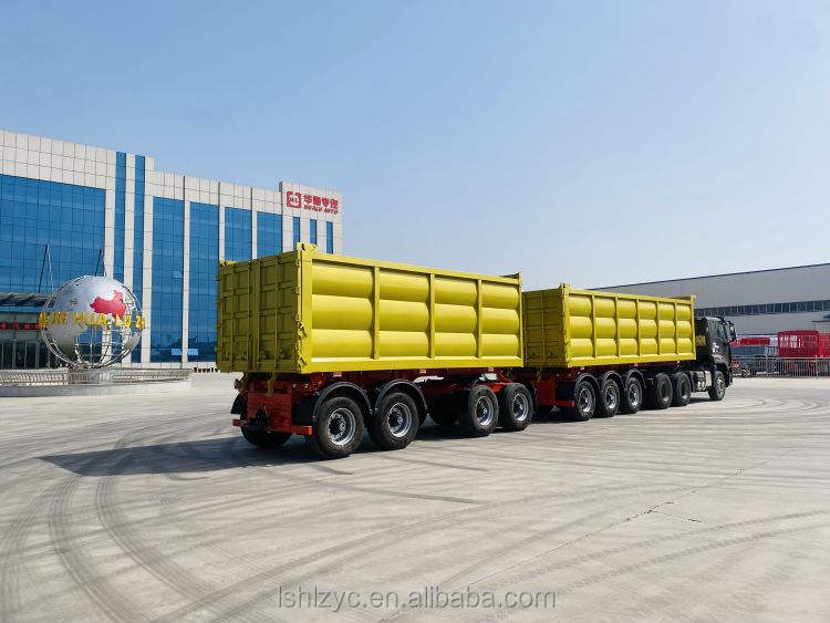 Hualu Factory Customized 2/3/4 axle, 60/80/100+ tons Double Box Semi Trailer Link Connecting Trailer-Max Payload, Max Profit ：for South America’s Toughest Roads