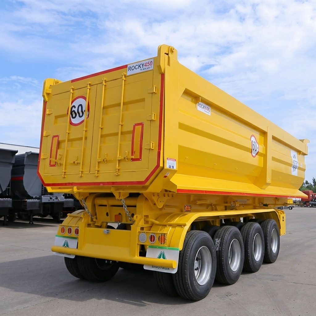  Meet Hualu 4 Axle Rear Dump Semi Trailer: 60+Ton Capacity, Cold Weather Ready – For Central Asia Market