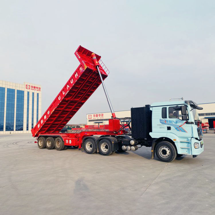 Hualu 3-Axle 50T+ Rear Dump Semi-Trailer: Fast Unloading, Lightweight & Durable Design for Heavy Loads in Central Asia