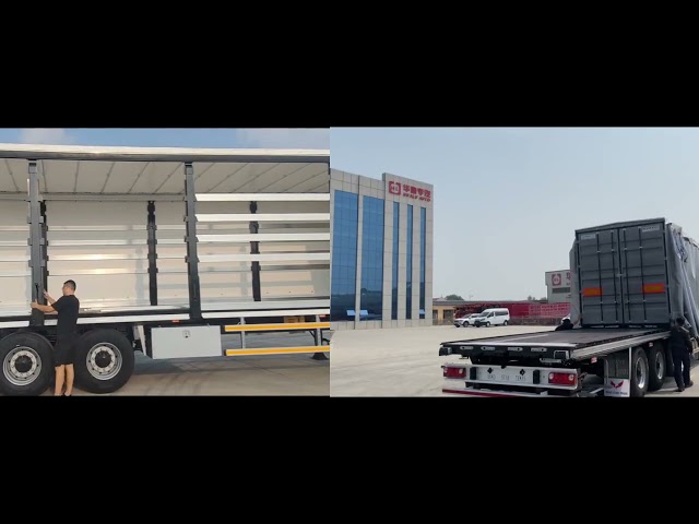 Hualu b-double curtain side  trailer