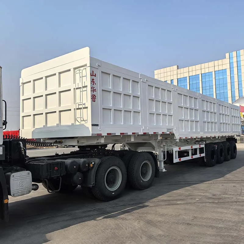 Built for Ghana’s Tough Jobs: Hualu 4-Axle Side Dump Semi-Trailer—Low Center, Huge Volume, More Tons